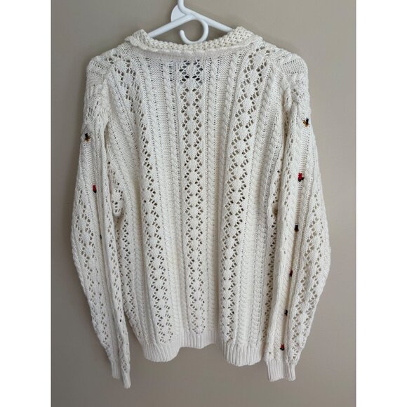 Vintage 90s Cottagecore Liz Sport Floral Embroidered Sweater Size Small - Picture 10 of 14